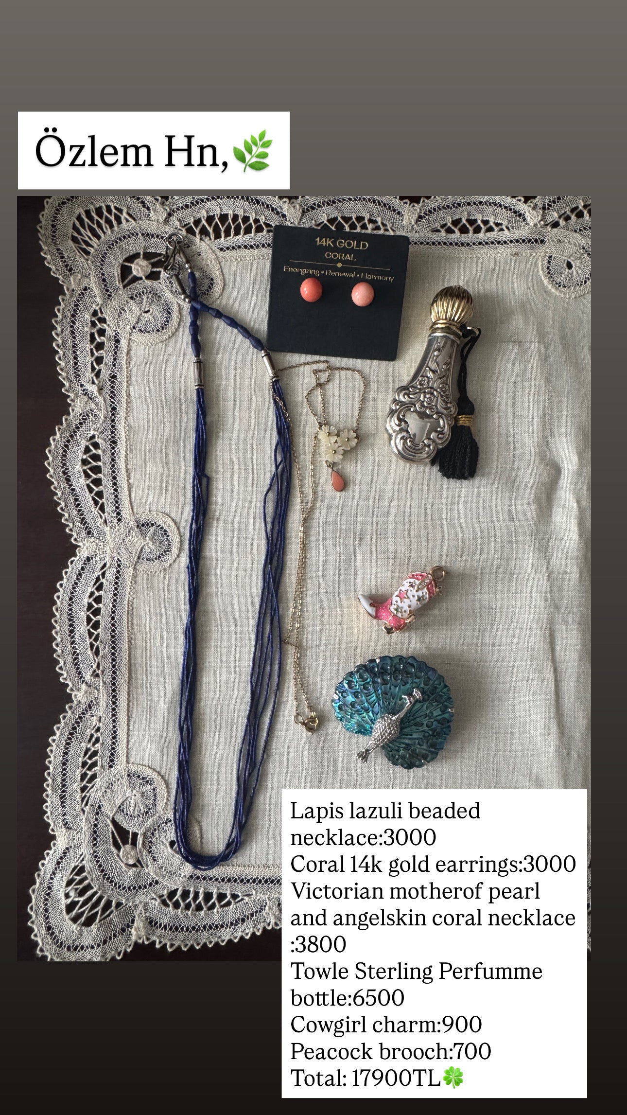 Custom Jewelry Set for Ozlem hn
