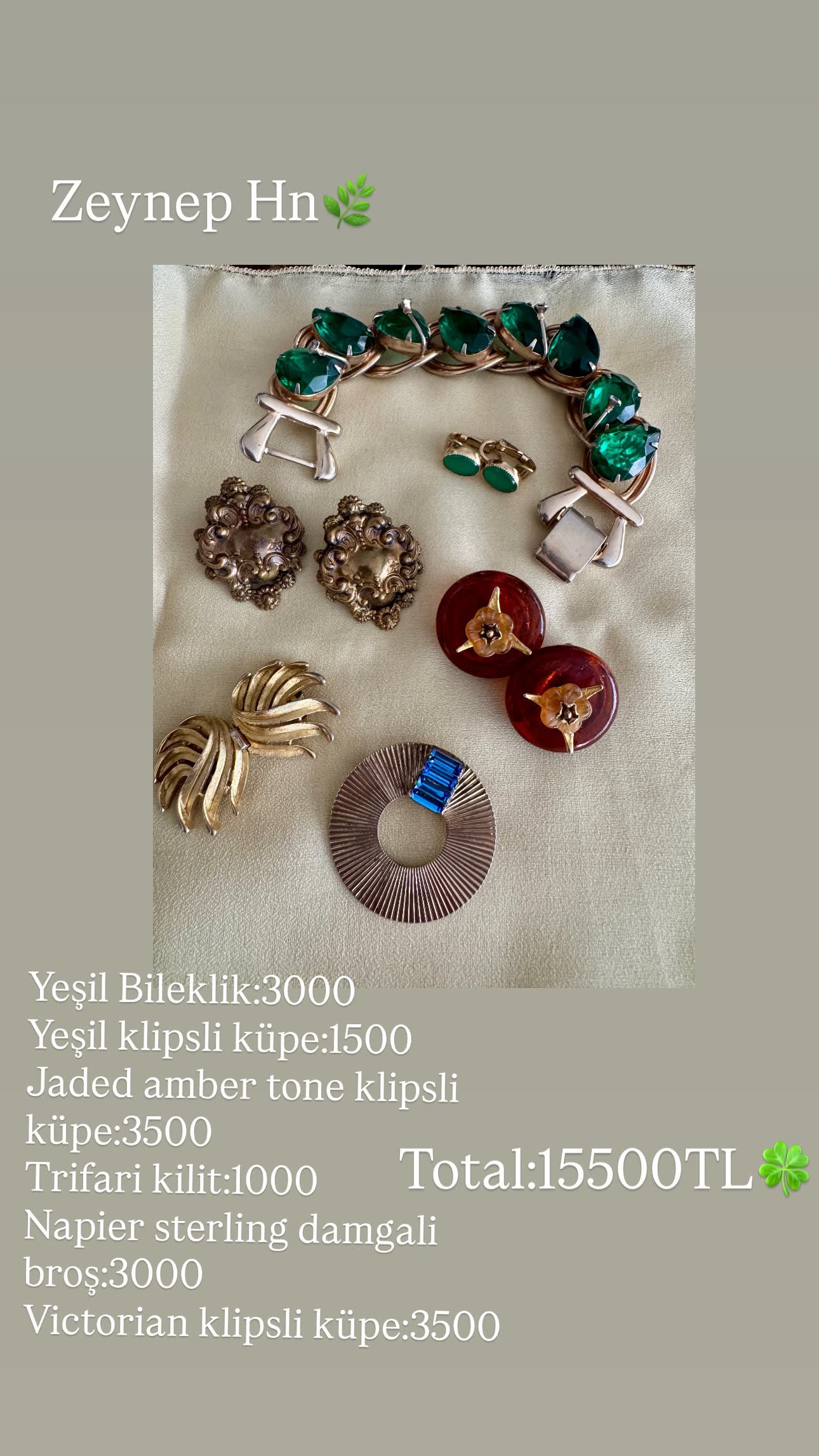 Custom Jewelry Set for Zeynep hn