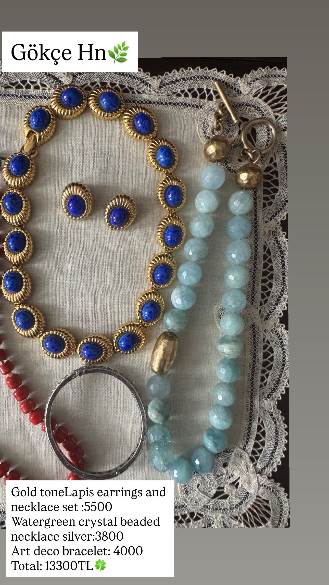 Custom Jewelry Set for Gokce hn