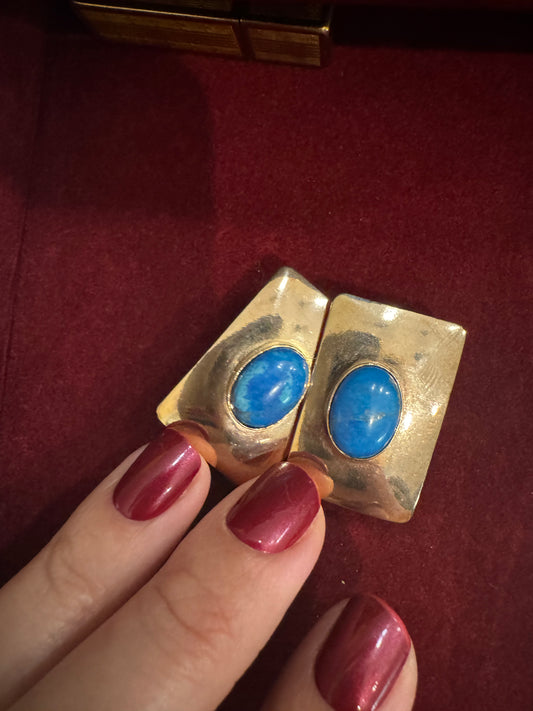 Vintage blue bead earrings
