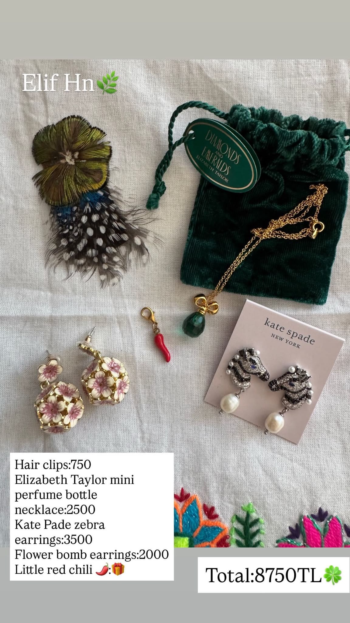 Custom Jewelry Set for Elif hn